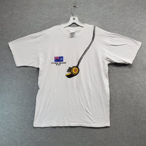 VINTAGE No Problem Men Shirt XL Single Stitch Tortuga Cayman‎ Rum Graphic 90s - Picture 1 of 8